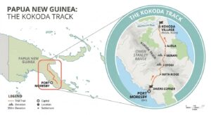 Kokoda trail-port morseby map
